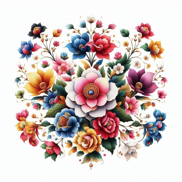 Kwiatowy wzór haftu